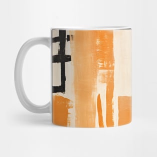 Abstract Orange Mudcloth Contemporary Mug